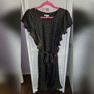Max Studio Black Star Ruffle Trim Dress Size M